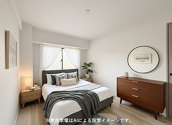 6.6帖洋室は大きなベッドも置けそうなゆとりのある一室です。