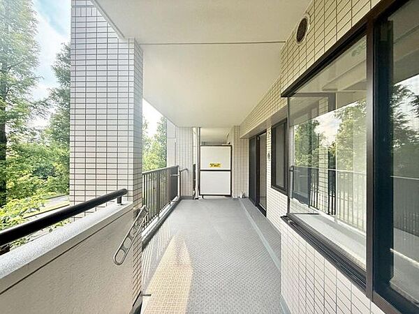 前面棟無しでプライベート感のあるバルコニー。