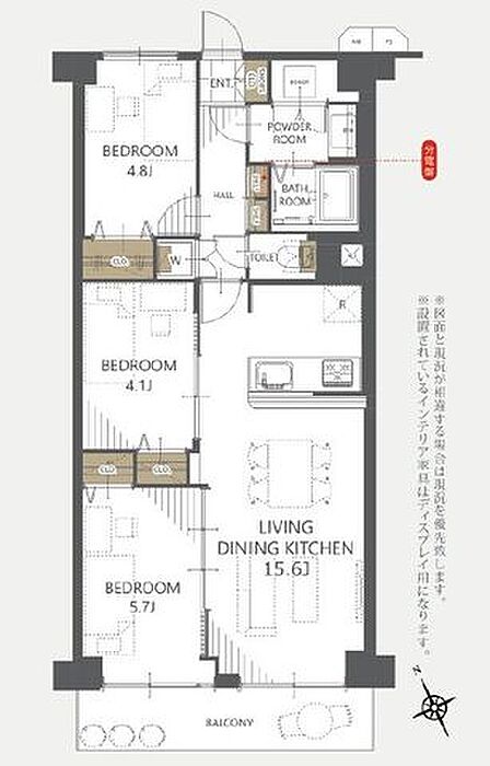 図面では分かりにくい広さ感。大きな家具の配置など、現地で体験してみて下さい。