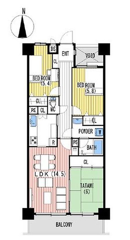 図面では分かりにくい広さ感。大きな家具の配置など、現地で体験してみて下さい。