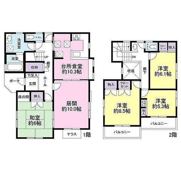 図面では分かりにくい広さ感。大きな家具の配置など、現地で体験してみて下さい。