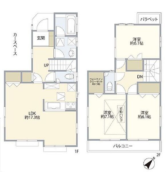 図面では分かりにくい広さ感。大きな家具の配置など、現地で体験してみて下さい。