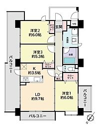 レクセルガーデン東所沢 3LDKの間取図画像