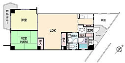 青木町ハイツ1号棟 2LDKの間取図画像