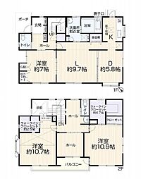 千葉市若葉区みつわ台2丁目 3LDKの間取り