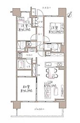 グランシーナ蘇我ザ・プレミアム 3LDKの間取図画像
