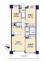 アプレ千葉センターコート 3LDKの間取図画像