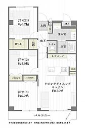 稲毛ファミールハイツ1棟 3LDKの間取図画像