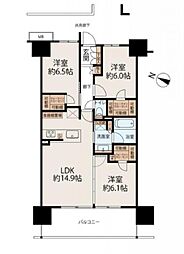 スカイプラザ・ユーカリが丘ゲートフロント 3LDKの間取図画像