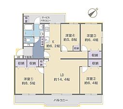 コープ野村志津5 4LDKの間取図画像