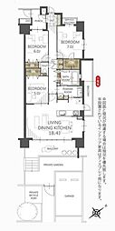 ルネサンスアリーナ稲毛 3LDKの間取図画像