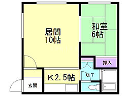 グリーンフィールド 1LDKの間取図画像