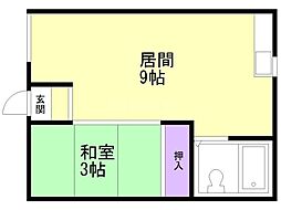 コーポ小川 1LDKの間取図画像