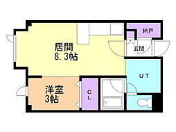 ポート・24小樽 1DKの間取図画像