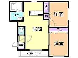 M.GRANGE 2LDKの間取図画像
