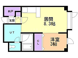 ポート・24小樽 1DKの間取図画像