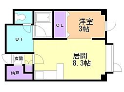ポート・24小樽 1DKの間取図画像