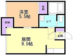ジェラン小樽1st 1LDKの間取図画像