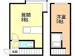 AMS新富A 1LDKの間取図画像