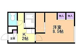 レオパレスサザンヒルズ佳基 1Kの間取図画像