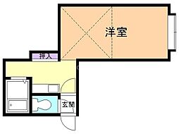 AMS緑B 1Kの間取図画像