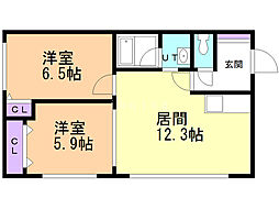MS.サクラ 2LDKの間取図画像