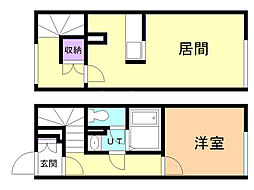 レオネクストコンスタル 1LDKの間取図画像