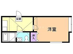 クレステッドピジョン ワンルームの間取図画像