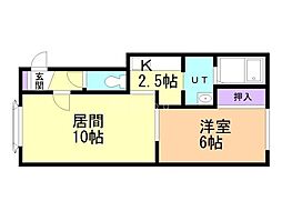 ルミエール入船 1LDKの間取図画像