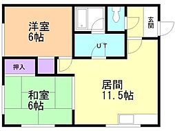 メゾンタムラ 2LDKの間取図画像