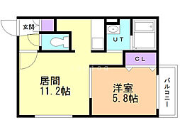 Class.k 1LDKの間取図画像