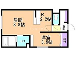 スカイピア 1LDKの間取図画像