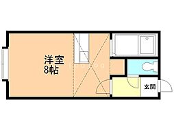 AMS新富A ワンルームの間取図画像