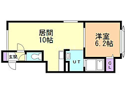 ヴィラ船見坂C 1LDKの間取図画像