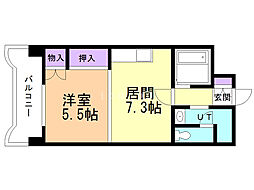 プレサント小樽稲穂 1DKの間取図画像