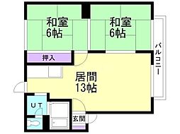 ポートアベニューB 2LDKの間取図画像