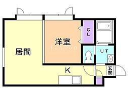 SanDiego 1LDKの間取図画像