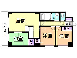 グリーンヒルズオタル 3LDKの間取図画像