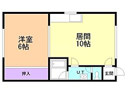 シティ富岡 1LDKの間取図画像