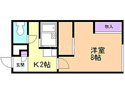 レオパレスFARM光1 1Kの間取図画像