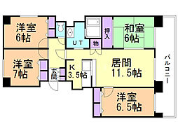 朝日プラザ小樽潮陵西 4LDKの間取図画像