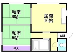 松井アパート 2LDKの間取図画像
