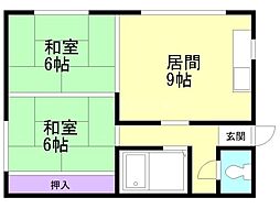 松井アパート 2LDKの間取図画像