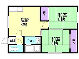 マンションアラヤ 2DKの間取図画像