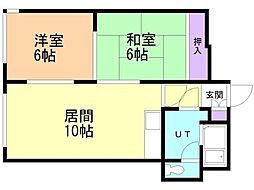 ベルヴィコート最上 2LDKの間取図画像