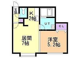 アレックス小樽 1LDKの間取図画像