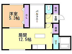 RobRoy 1LDKの間取図画像