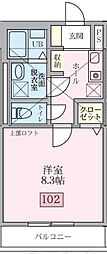 大和市深見アパート 1Kの間取図画像