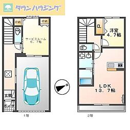 京成千葉線 京成幕張駅 徒歩10分の賃貸アパート 2階1SLDKの間取り