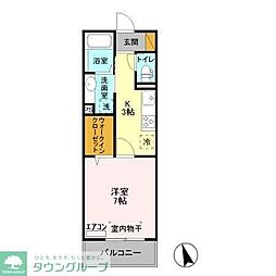 東葉高速鉄道 八千代緑が丘駅 徒歩10分の賃貸アパート 3階1Kの間取り